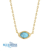 Gold Plated Necklace with Turquoise- 19 Inches